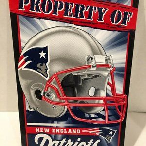 New England Patriots NFL Plastic Sign, ~12 x 7" Wincraft USA, Property Of